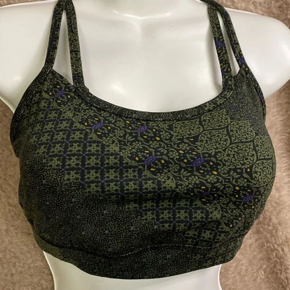 GAIAM Sports Bra Yoga Small Green Purple Strappy